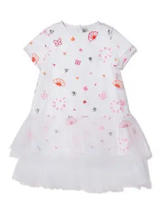 Платье с оборками и вышивкой Simonetta, белый