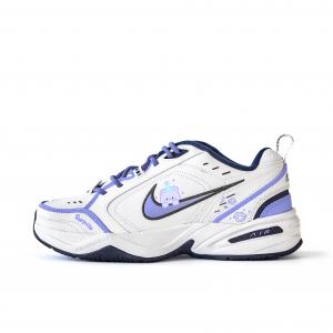 Nike Низкие кроссовки Air Monarch 4 с защитой от скольжения, износостойкие, массивные, унисекс, белые, фиолетовые