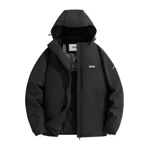 Пуховик Unisex Hooded Thickened Others Jeep, pure черный