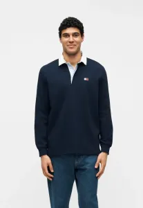 Рубашка для регби с длинными рукавами и значком томми, свободный крой. Tommy Jeans, Dark Night Navy