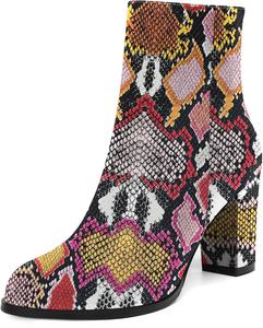 Женские модные повседневные осенне-зимние сапоги ROSERWISH с круглым носком, боковой молнией, на массивном каблуке, высотой до щиколотки, каблук 3,5 дюйма