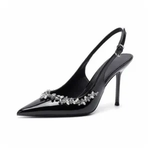 UMEK Стройные каблуки на шпильке женские черные 7 см, цвет Black-7cm