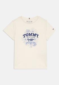 Футболка Tommy Hilfiger FLORAL FLOCK LOGO SLIM T-SHIRT, Ancient White/Off-White