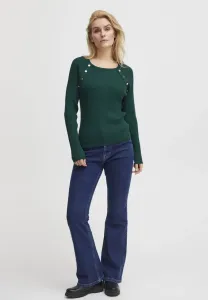 Пуловер-Свитер pzsara с ребристой отделкой и пуговицами Pulz, Botanical Garden Melange