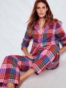 Брюки для пижамы из мягкой хлопковой ткани Boden, Rainbow