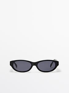 Узкие солнцезащитные очки Massimo Dutti, black