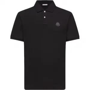 Хлопковая поло с логотипом Moncler, черный