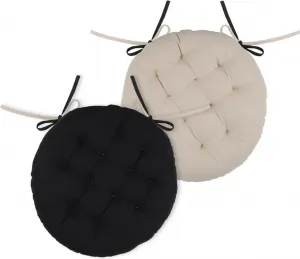 STOF | Подушка для сиденья - Подушка для сиденья - DUO - 38 см - Черно-бежевый - Двухцветный чехол для подушки - Высококачественный хлопок