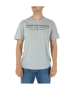 Желтая футболка с короткими рукавами и круглым вырезом. North Sails, серый