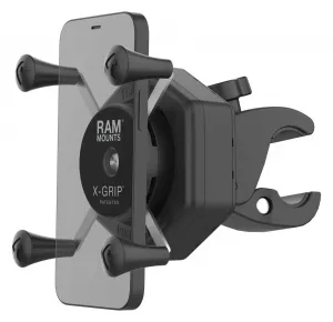 Крепление для телефона X-Grip с виброзащитой Vibe Safe и небольшим прочным зажимом Small Tough Claw RAM Mounts