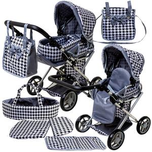 Кукольная коляска 3в1 Doris DEEP GONDOL + STROLLER, сумка для постельного белья, пеленальный столик для кукол