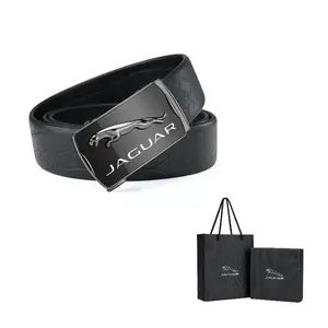 JAGUAR Модный и стильный мужской кожаный ремень с автоматической пряжкой 3.5 см, Black