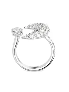 Открытое кольцо Luna с кристаллами Swarovski, серебяный