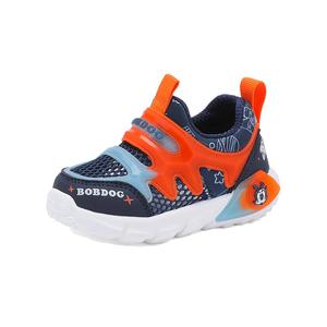 Низкие, устойчивые к ударам и износу детские туфли для младенцев и малышей BOBDOG, темно-синий/синий/оранжевый