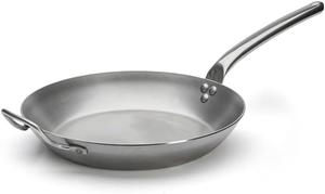 Чугунная сковорода CARBONE PLUS с дополнительной ручкой De Buyer - 32 см - 5130.32, серебристая