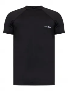 Футболка для плавания с вышитым логотипом BALMAIN, черный