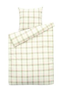 Зелёная/абрикосовая биберная постельное бельё Galeria Home