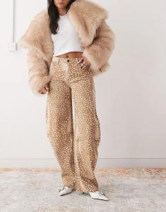 Эксклюзивные джинсы Lioness Horseshoe с коричневым принтом «бэмби»