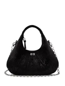 Сумка-тоут с цепочкой и логотипом Ganni, черный