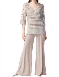 Свитер с открытой вязкой и пайетками цвета шампанского Joseph Ribkoff, цвет champagne