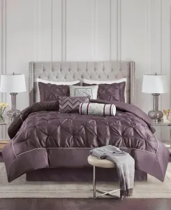 Комплект постельного белья Laurel Tufted из 7 предметов, размер Cal King Madison Park, сливовый
