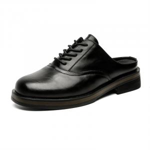 V ZERO FIVE Коричневые мужские тапочки с резиновой подошвой, кожаными вставками, устойчивые к истиранию и скольжению, с закрытым носком, цвет Brown