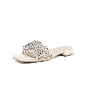 DAPHNE Тихие тапочки-шлепанцы женские бежевые, цвет Beige