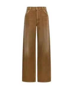 Классические широкие джинсы с застежкой-молнией Roberto Cavalli, коричневый