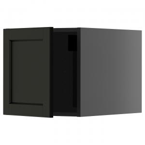 Настенный шкаф, черно-серый/черный, тонированный материалом Lerhyttan, 40x40 см. IKEA Metod