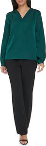 Женская блузка Calvin Klein с V-образным вырезом и длинным рукавом, Malachite