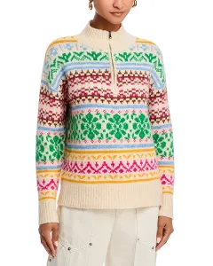 Лыжный свитер с застежкой-молнией до середины груди Aqua, мультиколор