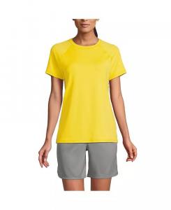 Женская школьная форма, активная футболка с короткими рукавами Lands' End, желтый