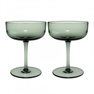 Набор чаш для шампанского/десертных тарелок Like Glass Sage, 2 предмета like. by Villeroy & Boch, зеленый