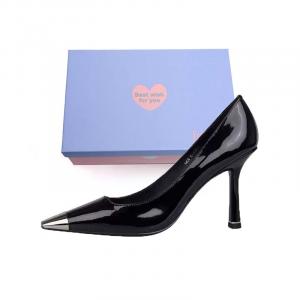 Xingdiman Лакированные туфли-лодочки на шпильке 9 см черные в подарочной упаковке, цвет Black Lacquer Finish 9CM
