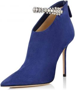 Женские ботильоны XYD на высоком каблуке с кристаллическим ремешком, вечернее платье, острый носок, высокие каблуки