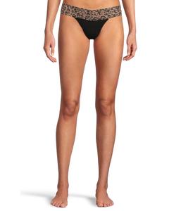 Стринги Hanky Panky SUPIMA? Cotton Original Rise Thong, цвет Black/Walk On The Wild Side