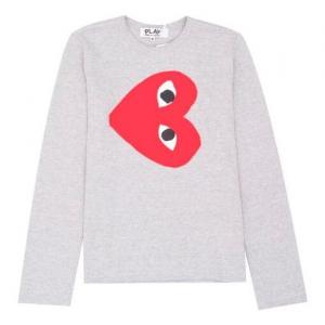 Футболка side heart logo 'grey' Comme Des Garcons Play, серый