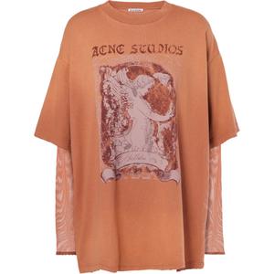 Acne Studios Футболка с рукавом дроп-шоулдер женская red