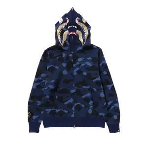 Худи BAPE Color Camo Double Shark Full Zip 'Navy', синий
