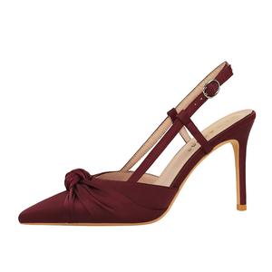 QITUMAUL Тонкие каблуки женские туфли на шпильке - бордовые [Высота каблука 9 см], цвет Burgundy[Heel Height 9cm]