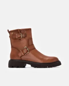 Женские кожаные ботинки на плоской подошве с боковой молнией Carmela, коричневый