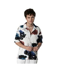 Футболка оверсайз с абстрактным рисунком в виде кляксы Campus Sutra, White