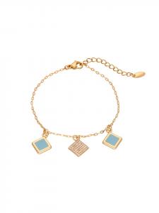 Faina Женский браслет-цепочка с подвесками из розового золота с бирюзой