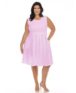 Платье Plus Size Fit and Flare White Mark, фиолетовый