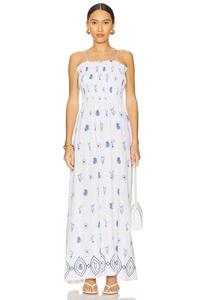 Сборчатое макси-платье Seafolly, white