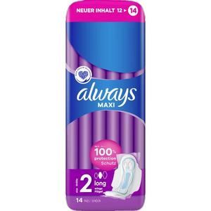 Длинные повязки макси с крылышками Always, 14 шт.