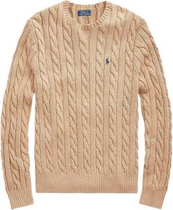 Polo Ralph Lauren мужской свитер из хлопка с косой вязкой, Ralph Lauren Camel Heather