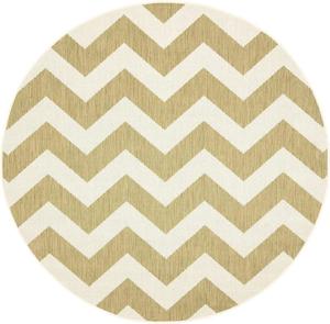 Ковер SAFAVIEH, 161 x 161 см, Courtyard Collection Round Green/Beige CY6244 шеврон для помещений и улицы, водонепроницаемый, легко чистится, для патио, заднего двора, прихожей