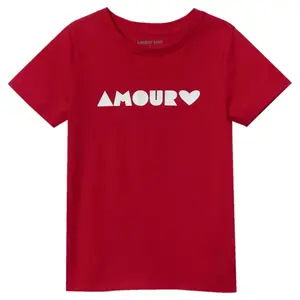 Футболка с принтом для девочек 2-16 лет с коротким рукавом Lands' End, цвет apple red amour