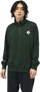 Мужская толстовка Converse Chenille с застежкой-молнией до середины груди, темно-зеленый